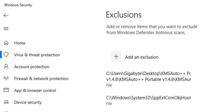 วิธีเพิ่มข้อยกเว้นไฟล์, โฟลเดอร์ ใน Windows Defender Security