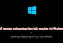 วิธีแก้ scanning and repairing drive complete Windows 10