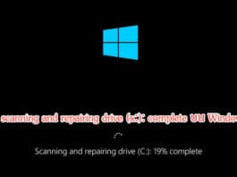 วิธีแก้ scanning and repairing drive complete Windows 10