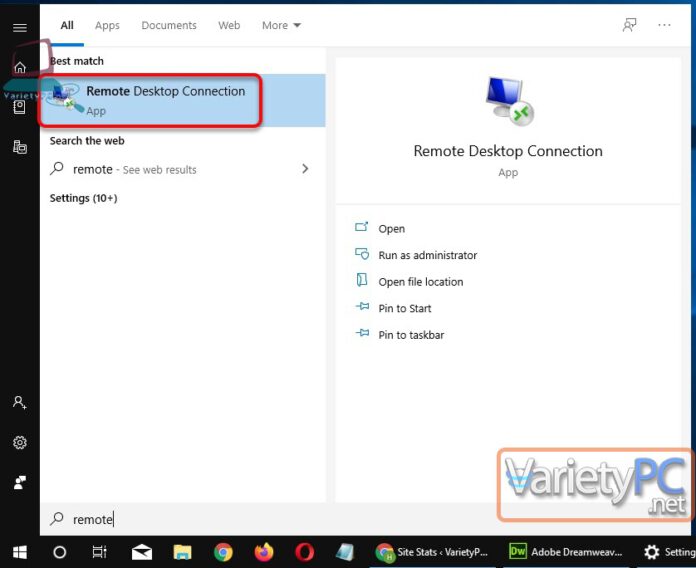 วิธีเปิดและเรียกใช้งาน Remote Desktop บน Windows 10 | VarietyPC.net