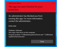 วิธีแก้ This app has been blocked for your protection กับ Services.msc