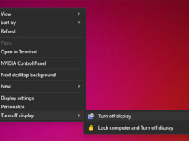 วิธีเพิ่มหัวข้อ Turn off Display ไว้ที่เมนูคลิกขวาบน Windows 11