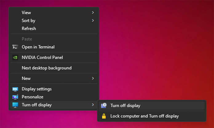 วิธีเพิ่มหัวข้อ Turn off Display ไว้ที่เมนูคลิกขวาบน Windows 11