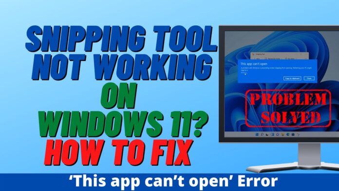 วิธีแก้ปัญหา SnippingTool.exe - Bad Image